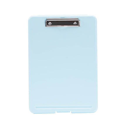 Clipboard with Storage File Box, Foldable A4 Large Capacity Clip Boards Folder, Plastic Clipboard with Pen Holder for Office Supplies(Mint Green) Blue.