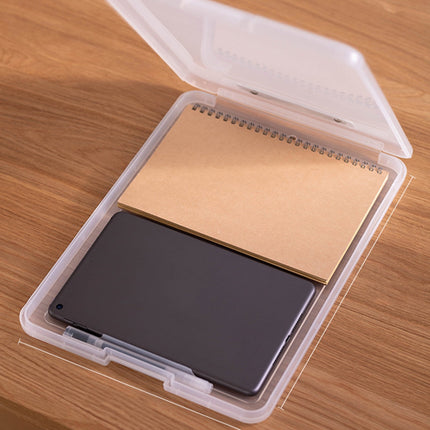 Clipboard with Storage File Box, Foldable A4 Large Capacity Clip Boards Folder, Plastic Clipboard with Pen Holder for Office Supplies(Mint Green) Clear.