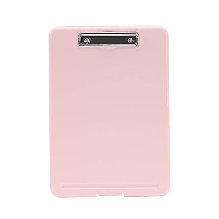 Clipboard with Storage File Box, Foldable A4 Large Capacity Clip Boards Folder, Plastic Clipboard with Pen Holder for Office Supplies(Mint Green) Pink.