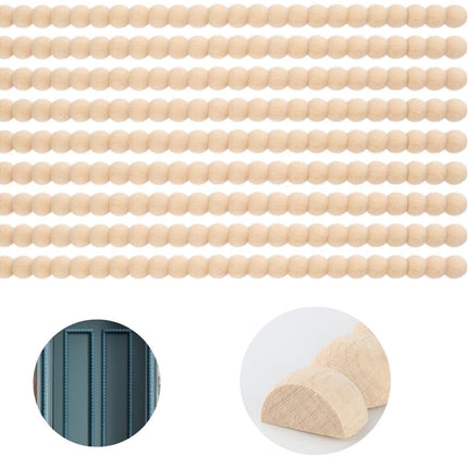 Unfinished Half Wooden Trim,QZS Half Beads Trim Molding,Set of 12 Unfinished 3D Decorative Beads for Home,for DIY Cabinets,Home Decor.