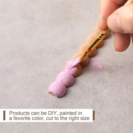 Unfinished Half Wooden Trim,QZS Half Beads Trim Molding,Set of 12 Unfinished 3D Decorative Beads for Home,for DIY Cabinets,Home Decor.