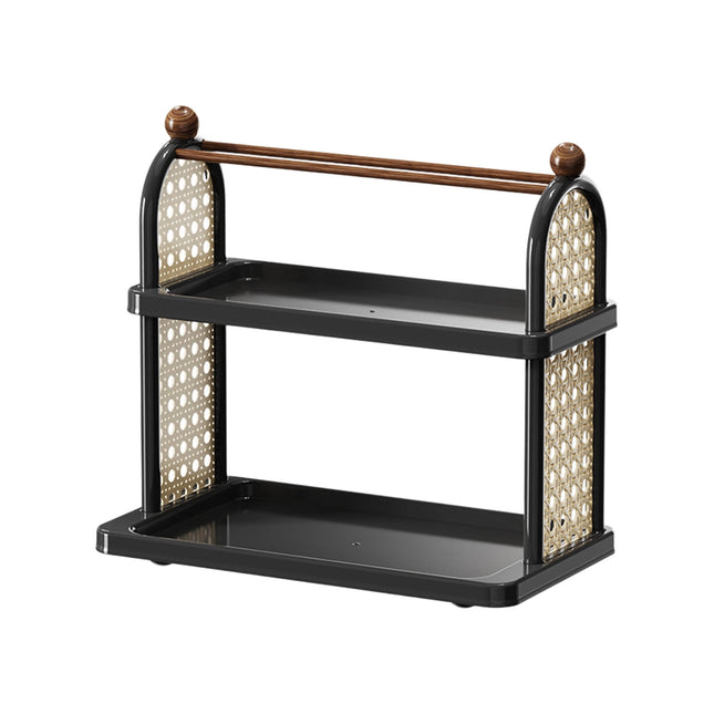 Tea Water Rack, Multi-Functional Storage Rack, Multi Layer Cup Storage Rack, Multi-function Rack Desktop Storage Rack, Mul-tifunctional Wooden Tea Cup Station Countertop Stand Shel Black.