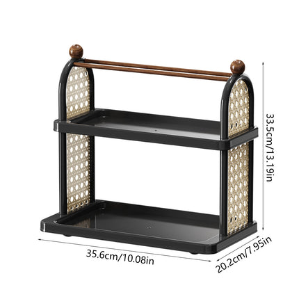 Tea Water Rack, Multi-Functional Storage Rack, Multi Layer Cup Storage Rack, Multi-function Rack Desktop Storage Rack, Mul-tifunctional Wooden Tea Cup Station Countertop Stand Shel Black.