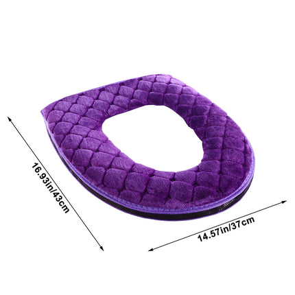 Winter Heated Plush Toilet Seat, Soft Toilet Seat Cushion, Washable and Comfortable Toilet Seat Cover Pads, Reusable Thicker Warmer Cover Pads, Convenient Installation Gray.
