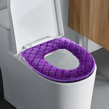 Winter Heated Plush Toilet Seat, Soft Toilet Seat Cushion, Washable and Comfortable Toilet Seat Cover Pads, Reusable Thicker Warmer Cover Pads, Convenient Installation Gray.