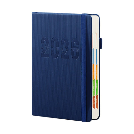 2026 Weekly Planner Notebook, Daily Planner Hardcover Calendar with Tabs and Pen Strap, 200 Pages Journaling Notebooks Daily Time Management Plan for Office Work(Purple) Blue.