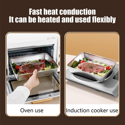 Large Stainless Steel Food Containers, Stainless Steel Dumpling Box, Rectangle Food Storage Box, Leak Proof Plastic Lid, Airtight Meat Storage Container, for Fridge, Kitchen, Dishwasher Safe Silver.