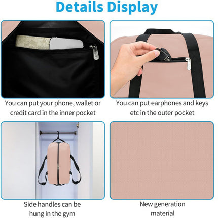 14 Inch Carry on Bag, Small Travel Gym Bag, Small Duffle Bag, Duffel Bag Gym Weekender Overnight Bag with Wet Pocket, Airlines Approved Foldable Carry on Bag, for Women and Men Pink.