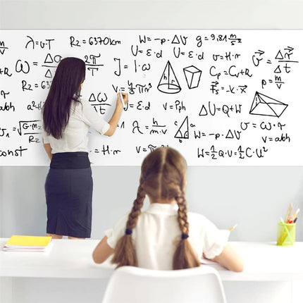 Dry Erase Sticker for Wall Tutuviw White Board Paper with 3 Markers Self-Adhesive Message Board Decal Cuttable Whiteboard Sticker Self-Adhesive White Board Roll Wallpaper for Office(17.7"×78.7").