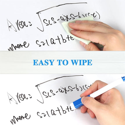 Dry Erase Sticker for Wall Tutuviw White Board Paper with 3 Markers Self-Adhesive Message Board Decal Cuttable Whiteboard Sticker Self-Adhesive White Board Roll Wallpaper for Office(17.7"×78.7").