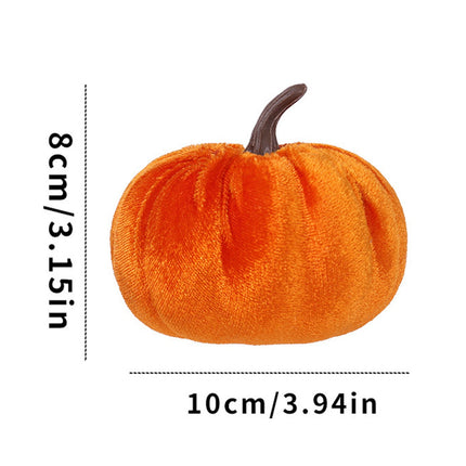 Artificial Pumpkins Decoration, Fake Faux Velvet Foam Fabric Pumpkins Ornaments, Mini Pumpkins Toy Fall Decorative Pumpkin Shaped for Thanksgiving Table Home Decorations（M, Beige） M Beige.
