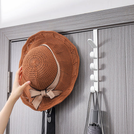 5 Layers Over the Door Hook, Hanging Clothes Rack, Organizer Rack, Hanger Backpack Handbag Door Hook, Hat Storage Rack, Strong Load-Bearing and Durable, Stylish and Practical White.