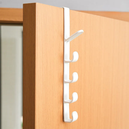 5 Layers Over the Door Hook, Hanging Clothes Rack, Organizer Rack, Hanger Backpack Handbag Door Hook, Hat Storage Rack, Strong Load-Bearing and Durable, Stylish and Practical White.
