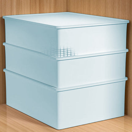 Sock Underwear Drawer Organzier Divider, 15 Compartments Removable Divided Plastic Storage Bin with Lid, Storage Organizer Sock Holders Organizers for Scarves Ties Belts(White) Blue.