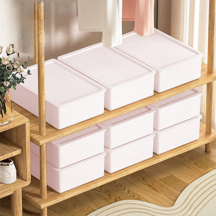 Sock Underwear Drawer Organzier Divider, 15 Compartments Removable Divided Plastic Storage Bin with Lid, Storage Organizer Sock Holders Organizers for Scarves Ties Belts(White) Pink.