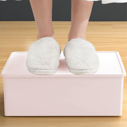 Sock Underwear Drawer Organzier Divider, 15 Compartments Removable Divided Plastic Storage Bin with Lid, Storage Organizer Sock Holders Organizers for Scarves Ties Belts(White) Pink.