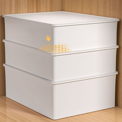 Sock Underwear Drawer Organzier Divider, 15 Compartments Removable Divided Plastic Storage Bin with Lid, Storage Organizer Sock Holders Organizers for Scarves Ties Belts(White) White.