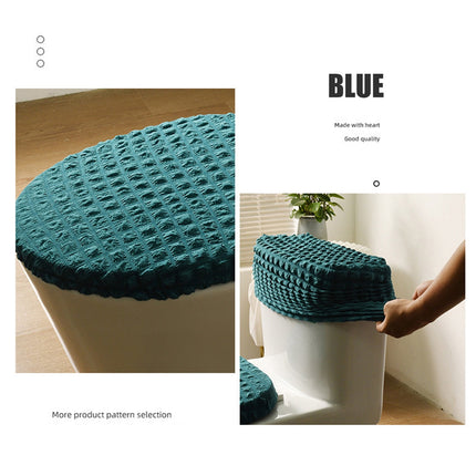 Toilet Lid Cover and Toilet Tank Cover Stretch Toilet Covers Set for Bathroom, Split Toilet Cover, Polyester Spandex Fabric, Machine Washable, with Elastic Bottom, All Season Household White.
