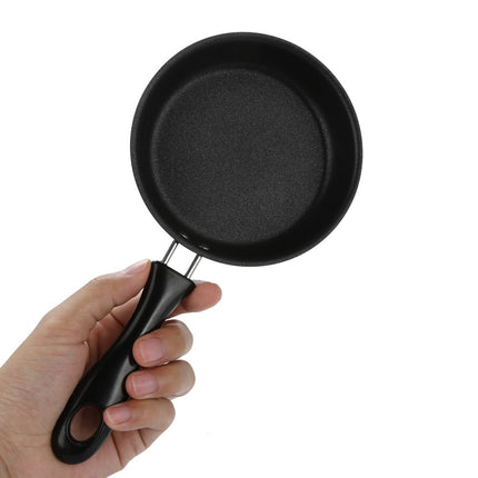 One Egg Frying Pan, Mini Frying Eggs Pan, Mini Fry Frying Pan, Single Egg Durable Small Pan with Handle, Heat Resistant Non Stick Pot, Portable Pan, Mini Cookware, Non-Stick Pancake Omelet Black.