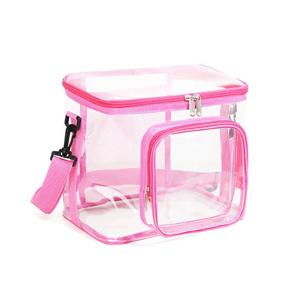 Extra Large Clear Cosmetic Makeup Bag, Transparent PVC Tote Shoulder Bag, Waterproof Clear Toiletry Carry Pouch, Makeup Artist Bag, Portable Storage Bag Gray.