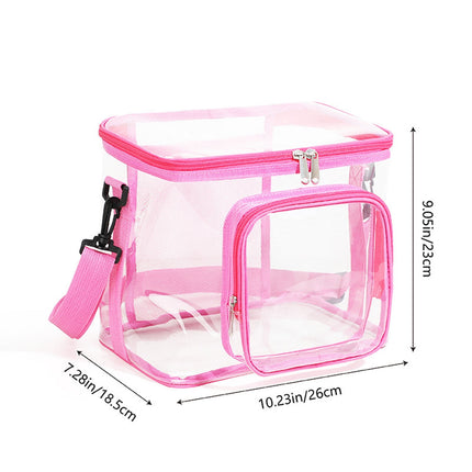 Extra Large Clear Cosmetic Makeup Bag, Transparent PVC Tote Shoulder Bag, Waterproof Clear Toiletry Carry Pouch, Makeup Artist Bag, Portable Storage Bag Gray.