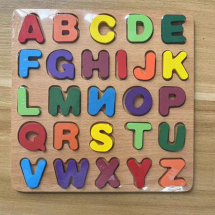 Wooden Puzzles Toys, Alphabet Number Shape Puzzle, Chunky Jigsaw, Letter Number Shape Color Puzzle Board, Matching Puzzle Toys, Cognitive Toys, Wooden Building Block Toys Multicolor.