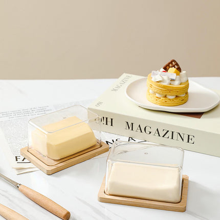 Glass Butter Dish with Airtight Lid, Keeps Butter Soft, Countertop and Refrigerator Door Shelf, Butter Tray with Lid Fridge, Butter Holder, Covered Butter Dishes, Cheese Freezer Preservation Box Multicolor.