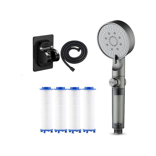 Hydro Boost High Pressure 5-Mode Filtered Shower Head, Filtered Shower Head with Handheld, Pressurized Shower Head With Hose Set, Built-In Filtration System, Suitable for Bathroom Multicolor.