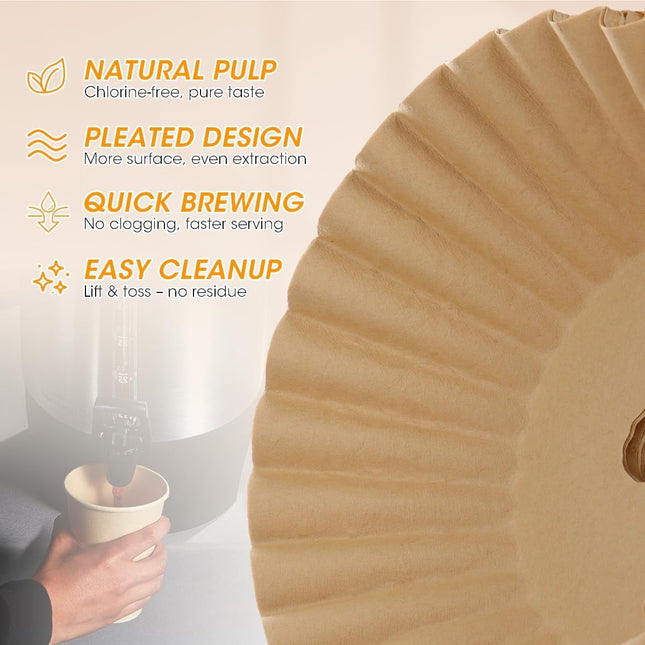 100 Pcs Coffee Paper Filter Tutuviw Unbleached Circular Disposable Coffee Filters Bowl Paper Filters for Coffee Urn and Hot Beverage for Catering Home Party Office.