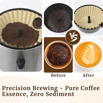 100 Pcs Coffee Paper Filter Tutuviw Unbleached Circular Disposable Coffee Filters Bowl Paper Filters for Coffee Urn and Hot Beverage for Catering Home Party Office.
