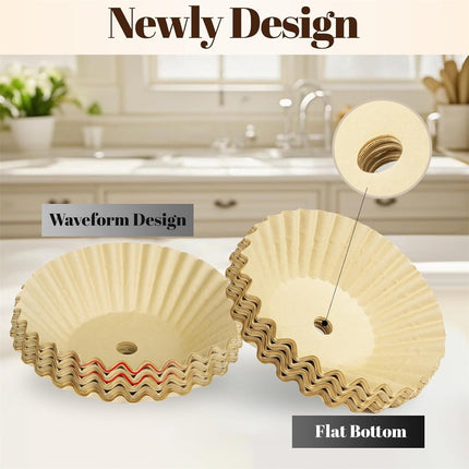 100 Pcs Coffee Paper Filter Tutuviw Unbleached Circular Disposable Coffee Filters Bowl Paper Filters for Coffee Urn and Hot Beverage for Catering Home Party Office.