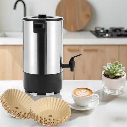 100 Pcs Coffee Paper Filter Tutuviw Unbleached Circular Disposable Coffee Filters Bowl Paper Filters for Coffee Urn and Hot Beverage for Catering Home Party Office.