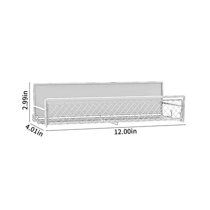 Magnetic Spice Rack for Refrigerator, Metal Strong Magnet Shelf, Space Saving Spice Organizer, Home Kitchen Storage Rack, Movable Magnetic Basket for Fridge Microwave Washing Machines White.
