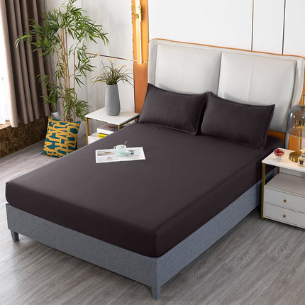 \u200b\u200bNon-Sliping Bedding Twin Fitted Sheet,Soft Elastic Fiber Bed Sheets With Deep Pocket,Machines Washable,Shrinkage And Fade Resistants 140x200x30cm Black.