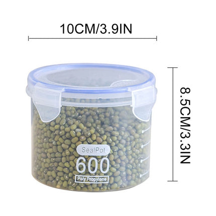 Clear Sealed Food Containers, 800ml Plastic Stackable Leakproof Storage Jar with Locking Lid, Kitchen Gadget for Rice Beans Storage A.