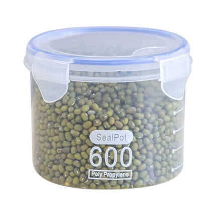 Clear Sealed Food Containers, 800ml Plastic Stackable Leakproof Storage Jar with Locking Lid, Kitchen Gadget for Rice Beans Storage A.
