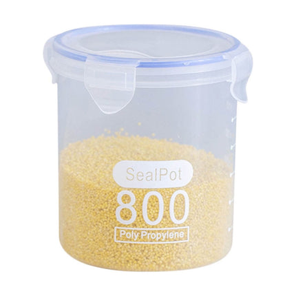 Clear Sealed Food Containers, 800ml Plastic Stackable Leakproof Storage Jar with Locking Lid, Kitchen Gadget for Rice Beans Storage B.