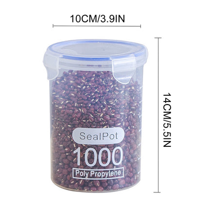 Clear Sealed Food Containers, 800ml Plastic Stackable Leakproof Storage Jar with Locking Lid, Kitchen Gadget for Rice Beans Storage C.