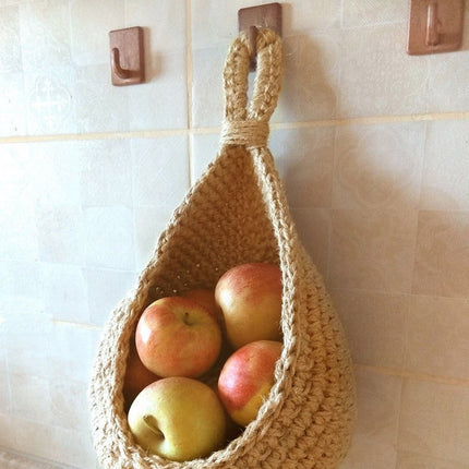 Hanging Wall Basket, Teardrop Hanging Baskets with Hanging Ring for Home Indoor Decoration, Hanging Plant Pot Holder, Vegetable Fruit Storage Baskets for Kitchen Wall Restaurant Balcony Garden A.