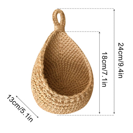 Hanging Wall Basket, Teardrop Hanging Baskets with Hanging Ring for Home Indoor Decoration, Hanging Plant Pot Holder, Vegetable Fruit Storage Baskets for Kitchen Wall Restaurant Balcony Garden C.