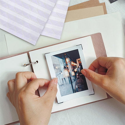 Tutuviw 408 Pcs Clear Photo Corners Stickers Self-Adhesive Photo Corners Lens Photo Corner Sticker for DIY Scrapbooking, Memory Books Journal and Picture Album (Clear, 4 Sheet).