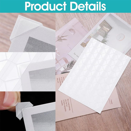 Tutuviw 408 Pcs Clear Photo Corners Stickers Self-Adhesive Photo Corners Lens Photo Corner Sticker for DIY Scrapbooking, Memory Books Journal and Picture Album (Clear, 4 Sheet).