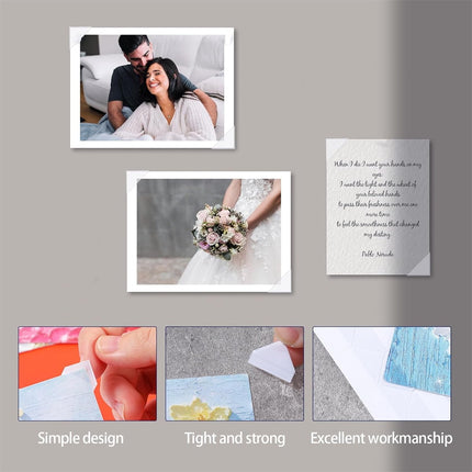 Tutuviw 408 Pcs Clear Photo Corners Stickers Self-Adhesive Photo Corners Lens Photo Corner Sticker for DIY Scrapbooking, Memory Books Journal and Picture Album (Clear, 4 Sheet).