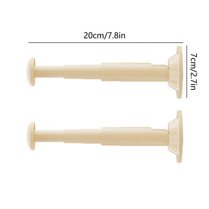 2PCS Retractable Clothes Hanger Storage Rack, Extendable Clothes Hanger with Suction Cup, Space Saving Household Tool for Closet Washer Dryer Beige.