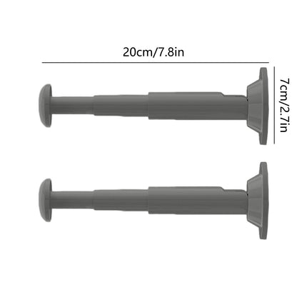2PCS Retractable Clothes Hanger Storage Rack, Extendable Clothes Hanger with Suction Cup, Space Saving Household Tool for Closet Washer Dryer Black.