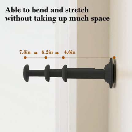 2PCS Retractable Clothes Hanger Storage Rack, Extendable Clothes Hanger with Suction Cup, Space Saving Household Tool for Closet Washer Dryer Black.