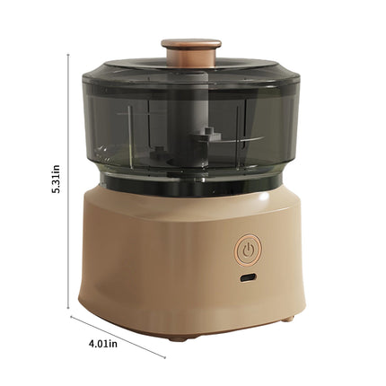 Food Processor, 350ML Electric Food Chopper with Stainless Steel Blade and USB Rechargeable, Mini Chopper, Garlic Chopper, Vegetable Masher, for Onions Meat Spices White.