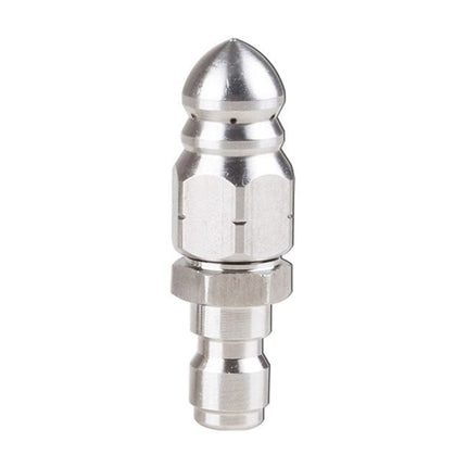 Pressure Washer Sewer Jetter Nozzle with Stainless Steel, Mini Compact Durable Sewer Jet Nozzle, Pressure Drain Jetter Nozzle, Sewer Cleaning Tool, for Pipe Unclogging Silver.