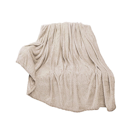 Christmas Solid Color Blanket, 59x39" Soft Warm Throw Blanket, Light-weight Plush Throw Blanket for Bed Sofa Camping Airplane Holiday Beige.