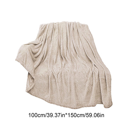 Christmas Solid Color Blanket, 59x39" Soft Warm Throw Blanket, Light-weight Plush Throw Blanket for Bed Sofa Camping Airplane Holiday Beige.